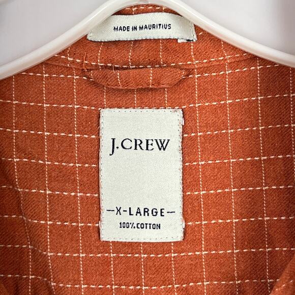 J Crew Shirt Mens Extra Large Brown Cotton Plaid Relaxed Fit Business Casual - Picture 3 of 6